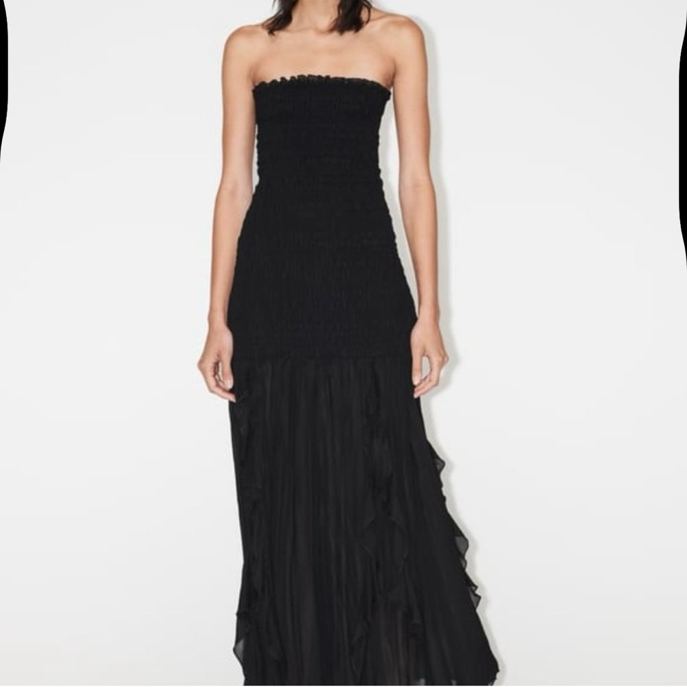 Zara Black Strapless Dress Size XS